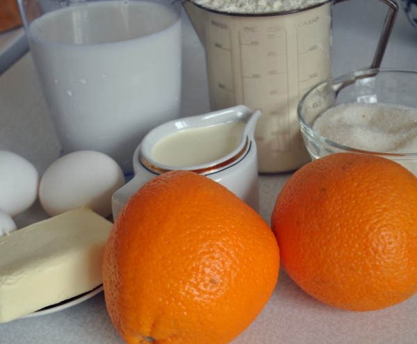 Ингредиенты для блинчиков с апельсиновым соусом и рикоттой